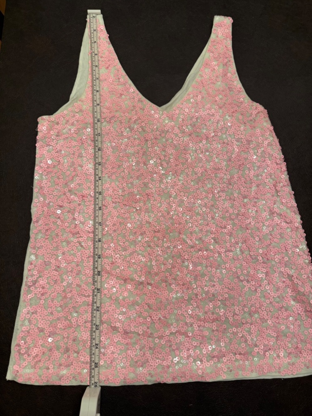 J Crew Ivory Pink Sequined Tank Size Small - Picture 5 of 7